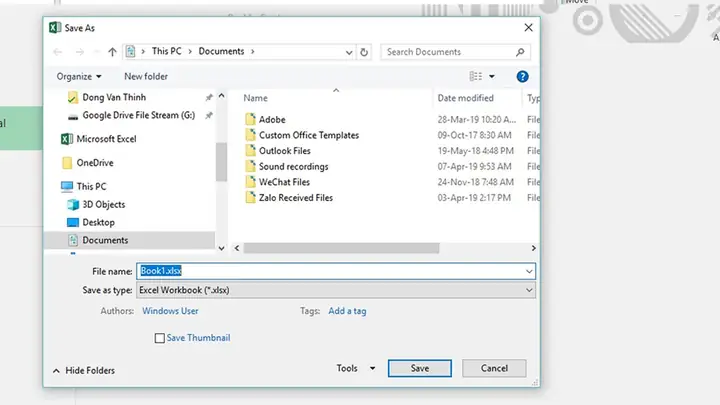 Sử Dụng Tổ Hợp Phím Để Lưu File Trong Excel Sử Dụng Tổ Hợp Phím Để Lưu File Trong Excel
