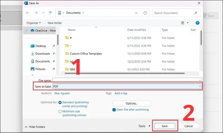 Cách Lưu File Word Dưới Dạng Pdf