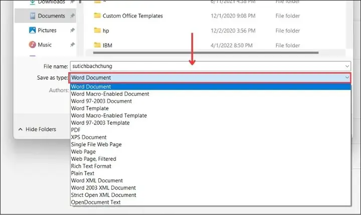 Phím Tắt Lưu File Word