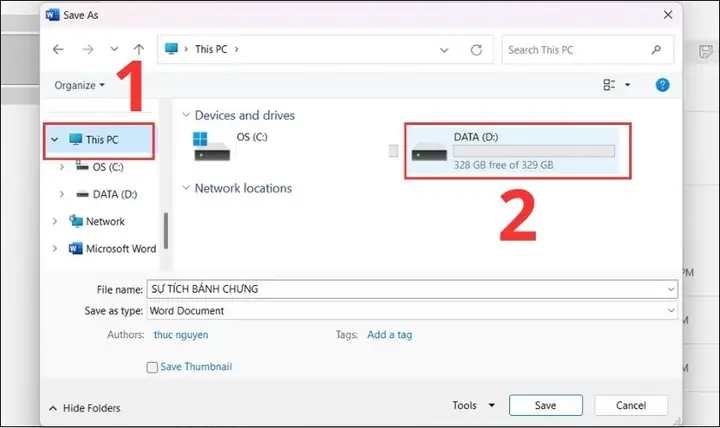 Cách Lưu File Word Vào Ổ D