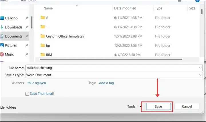Phím Tắt Lưu File Word