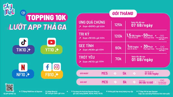 Đăng Ký Ngay Esim/sim Datasaymeenhận 7gb/ngày Thả Ga Lướt Facebook
