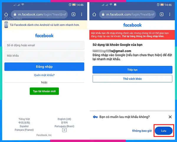 Lưu Mật Khẩu Facebook Trên Điện Thoại Android