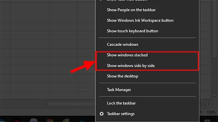 Cách Chia Màn Hình Bằng Lệnh Có Sẵn Trên Thanh Taskbar