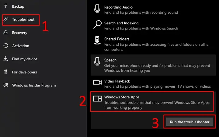 Dùng Công Cụ Troubleshoot
