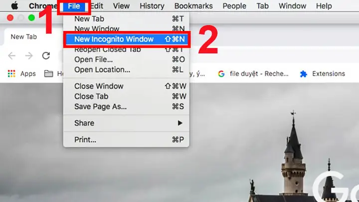 Trên Chrome