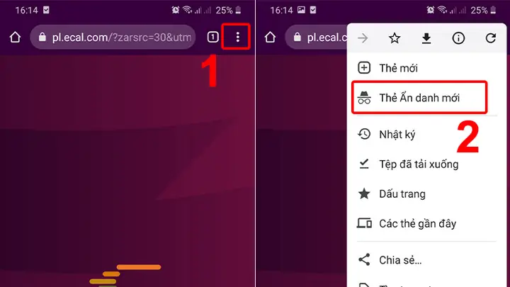 Trên Chrome