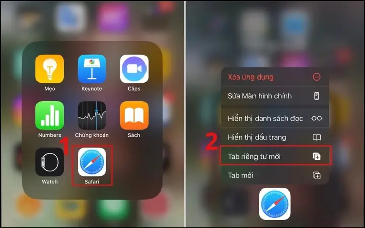 Trên Safari