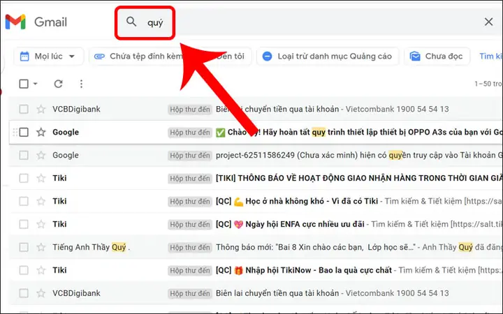 Cách Tìm Kiếm Email Trong Gmail