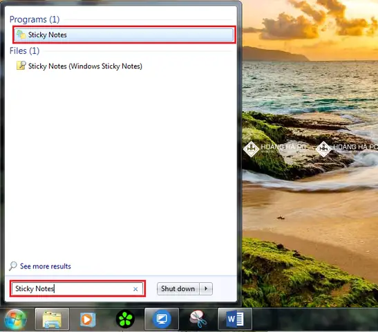 Cách Mở Sticky Notes Với Hệ Điều Hành Windows 7