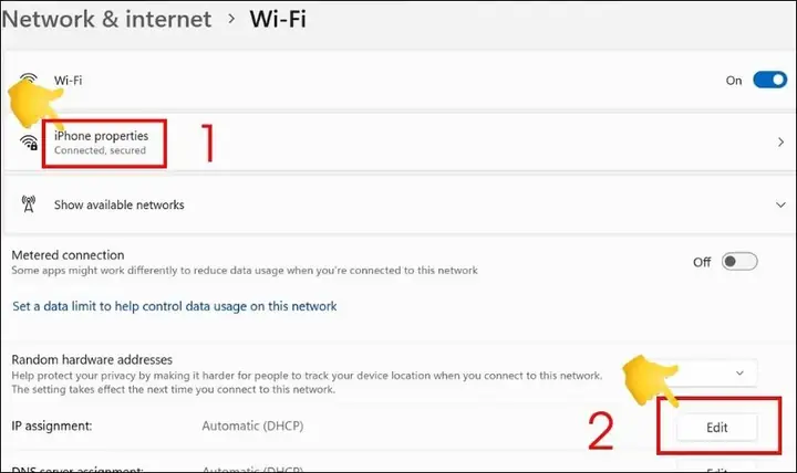 Bước 3: Thiết Lập Ip Tĩnh