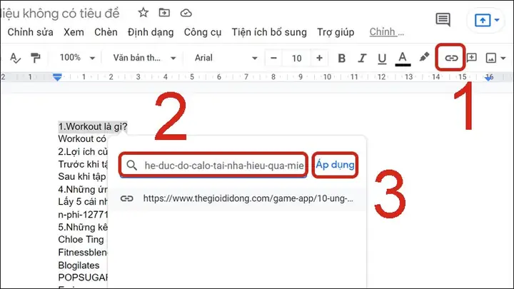 Chèn Link Vào Tệp Văn Bản Đang Làm Việc