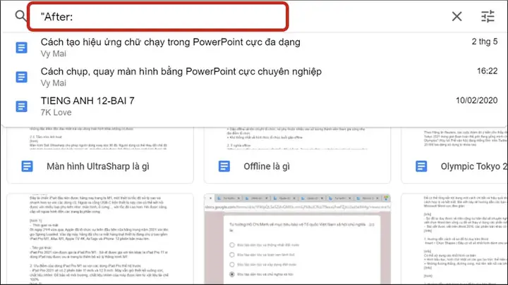 Tìm Kiếm Nhanh Trong Google Drive