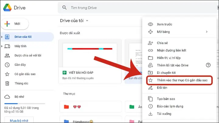 Sắp Xếp Các Tệp Trong Drive