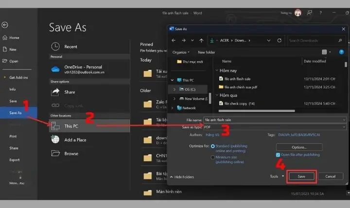Bước 5: Lưu File Dưới Dạng Pdf Và Hoàn Tất Bước 5: Lưu File Dưới Dạng Pdf Và Hoàn Tất
