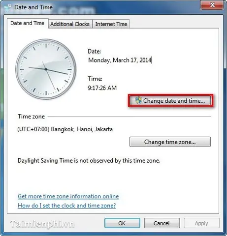 Cách Chỉnh Đồng Hồ Trên Máy Tính Win 7