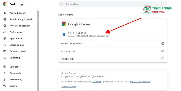 Cập Nhật Chrome:
