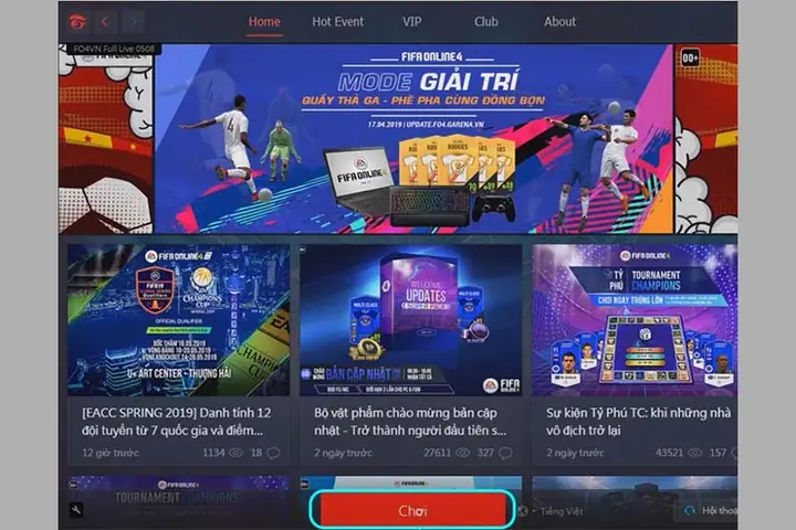 Tải Thông Qua Ứng Dụng Garena Pc