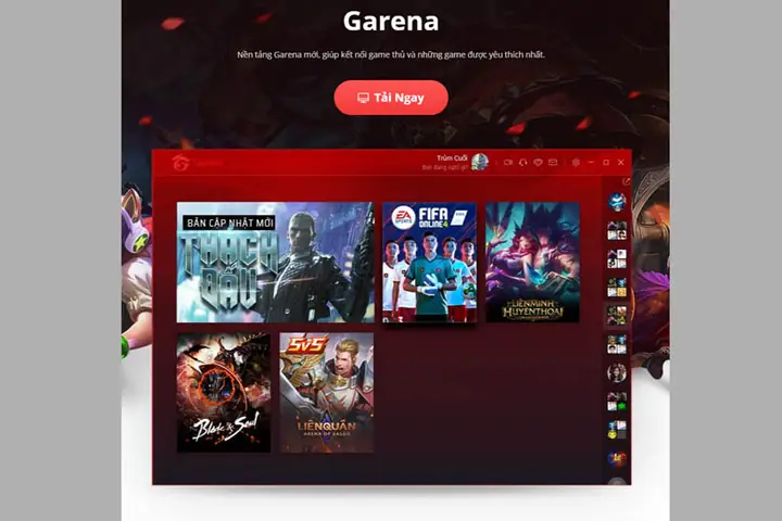 Tải Thông Qua Ứng Dụng Garena Pc