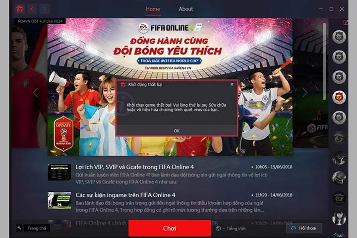Lỗi Bị “khởi Chạy Game Thất Bại! Vui Lòng Thử Lại Sau Sửa Chữa Hoặc Vô Hiệu Hóa Chương Trình Quét Virus Của Bạn”