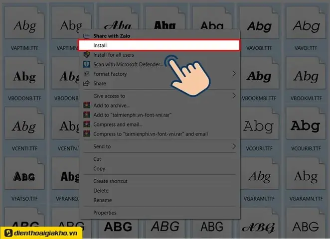 Cài Ngay Font Chữ Trực Tiếp Sau Khi Tải