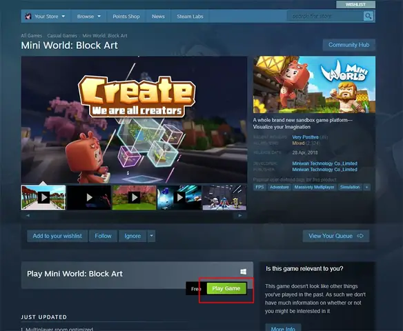 Cách Tải Mini World Trên Máy Tính Miễn Phí Qua Trang Game Steam