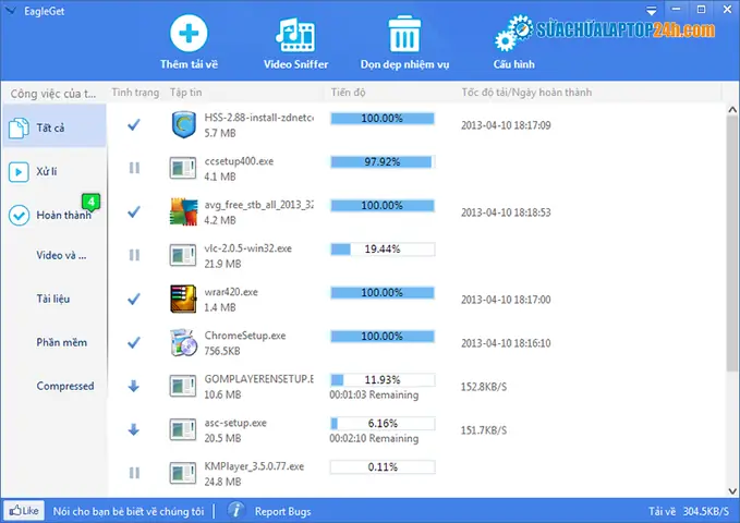 Phần Mềm Tải Phim Về Máy Eagleget