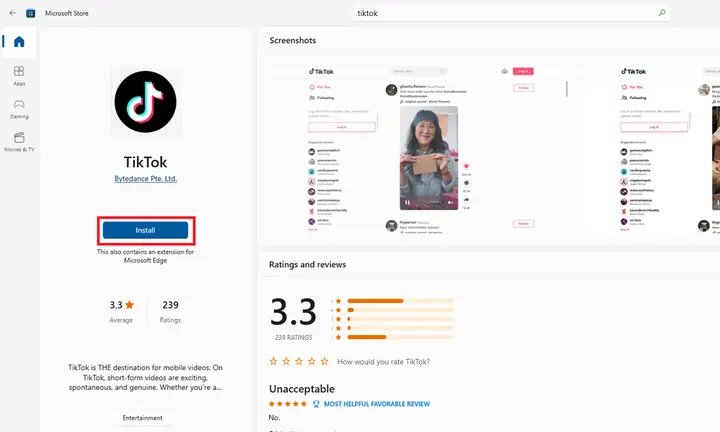 Tải Tiktok Về Máy Tính Qua Microsoft Store