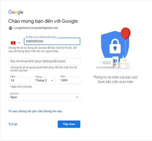 Hướng Dẫn Các Chi Tiết Cách Tạo Tài Khoản Email Gmail Trên Máy Tính