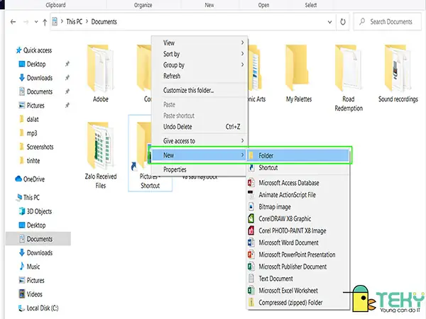 Cách 1 – Cách Tạo File Trên Máy Tính Bằng Phím Tắt
