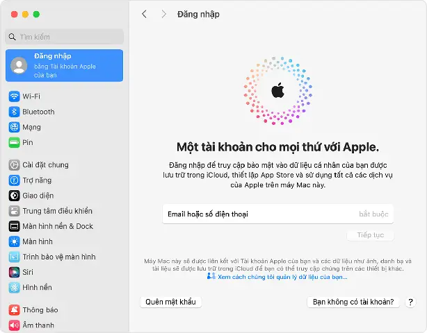 Tạo Tài Khoản Apple Trên Máy Mac