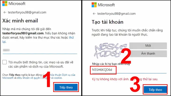 Tạo Tài Khoản Microsoft Bằng Gmail