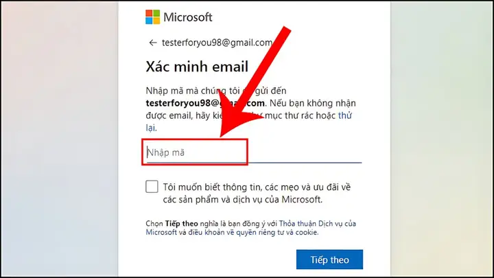Tạo Tài Khoản Microsoft Bằng Gmail