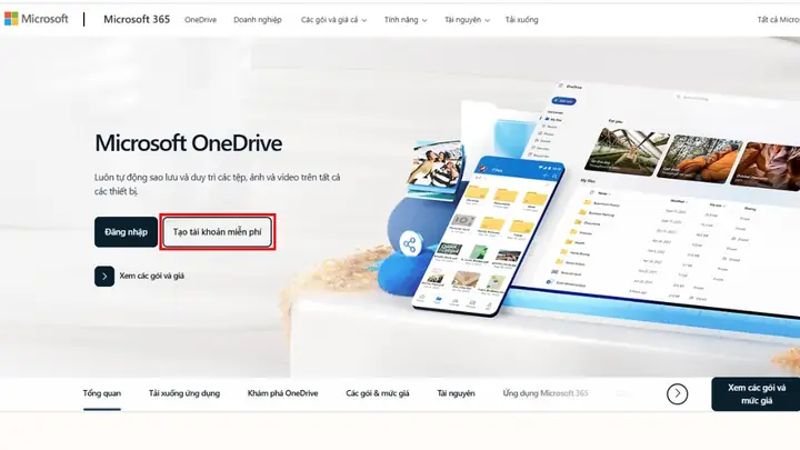 Cách Tạo Tài Khoản Microsoft Qua Onedrive