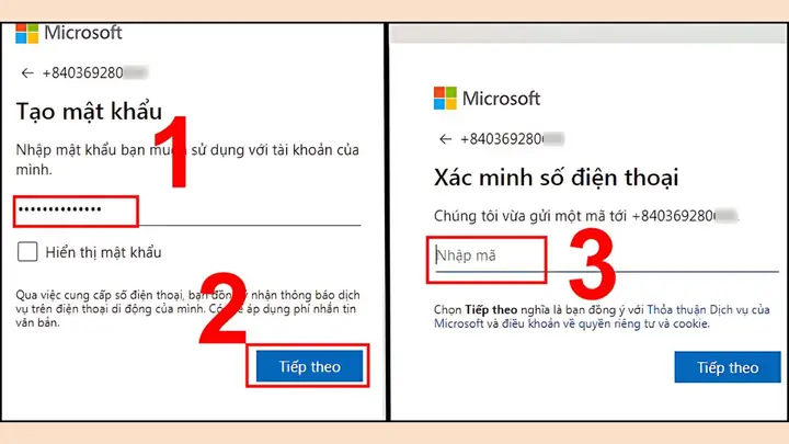 Tạo Tài Khoản Microsoft Bằng Số Điện Thoại