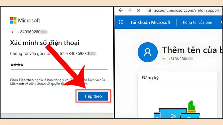 Tạo Tài Khoản Microsoft Bằng Số Điện Thoại