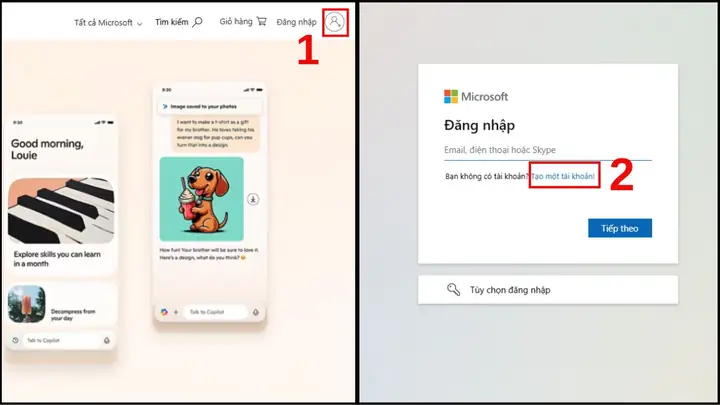 Tạo Tài Khoản Microsoft Bằng Gmail