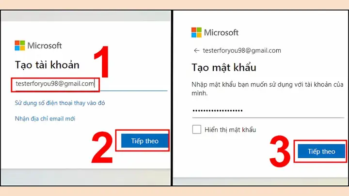 Tạo Tài Khoản Microsoft Bằng Gmail