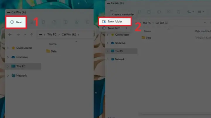 Cách Tạo Thư Mục Mới Bằng Ribbon Menu