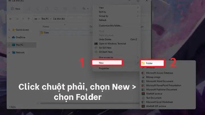 Cách Tạo Thư Mục Bằng Thao Tác Với Chuột