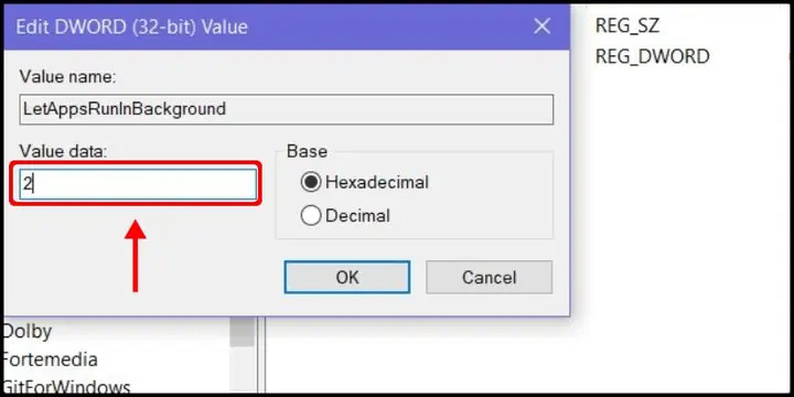 Cách Tắt Ứng Dụng Chạy Ngầm Bằng Registry Editor