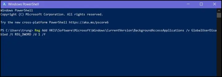 Cách Tắt Ứng Dụng Chạy Ngầm Bằng Powershell