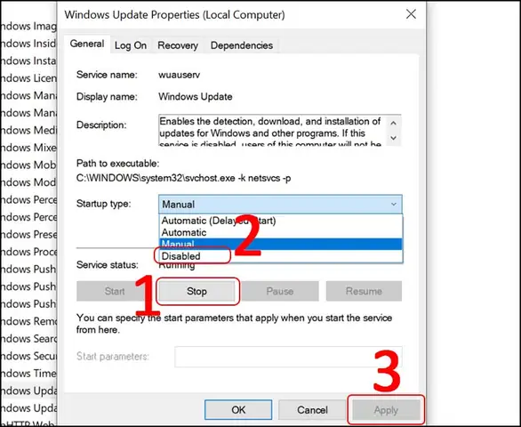 Chặn Window Update Với Service App
