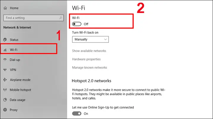 Bật, Tắt Wifi Trên Máy Tính Bằng Cài Đặt