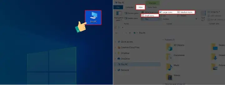 Thu Nhỏ Kích Thước Biểu Tượng File Trong This Pc:
