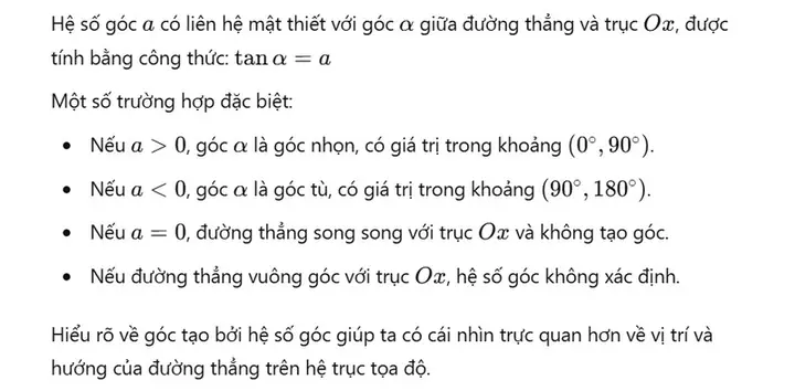Công Thức Tính Hệ Số Góc Công Thức Tính Hệ Số Góc
