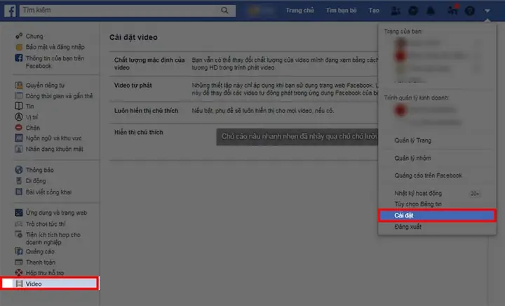 Truy Cập Mục Cài Đặt Của Tài Khoản Facebook
