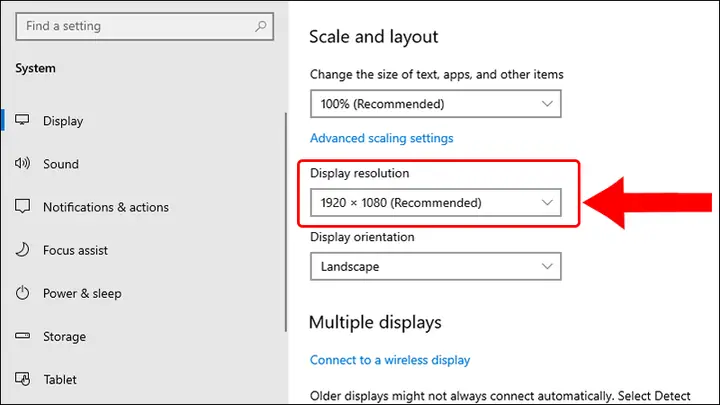 - Cách Kiểm Tra Thông Qua Display Settings