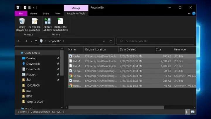 Xóa File Rác Trên Máy Tính Trong Recycle Bin