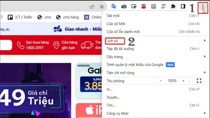 Hướng Dẫn Xem Lịch Sử Trên Google Chrome